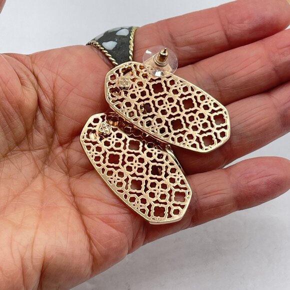 Kendra Scott Rose Gold Filigree Drop Earrings - Picture 4 of 5